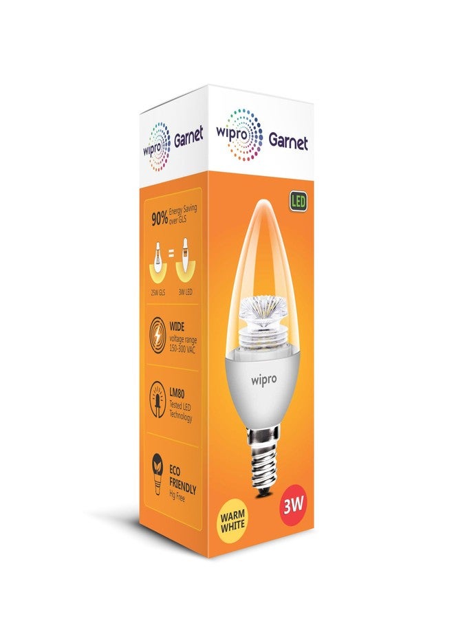 ويبرو مصباح LED شفاف من ويبرو جارنيت، 3 واط، قاعدة E14 | أبيض دافئ (2700 كلفن) | عبوة من قطعة واحدة | عدسات شفافة لتأثير متلألئ | مصباح LED فتيل للمنزل، المكتب، الثريا، غطاء المصباح الزخرفي - Image 3